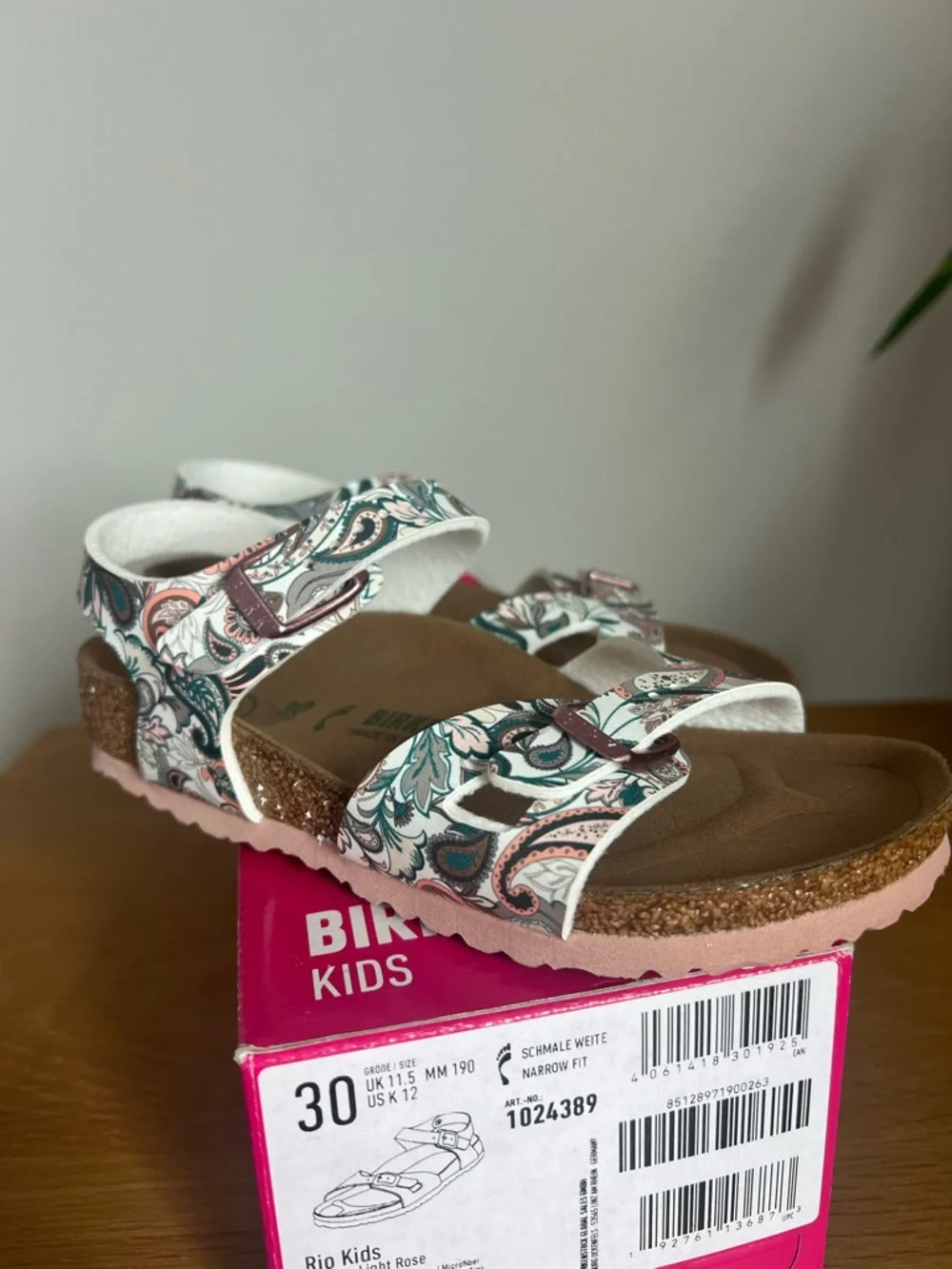 Birkenstock Rio Kids Paisley Light Rose Sandals Size 30 US K 12